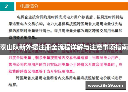 泰山队新外援注册全流程详解与注意事项指南